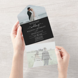 RSVP Black 2 Foto All in One Weding Invitation
