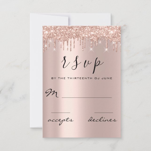 RSVP Black Rosa Dourado Glitter Drix Lux (Frente)