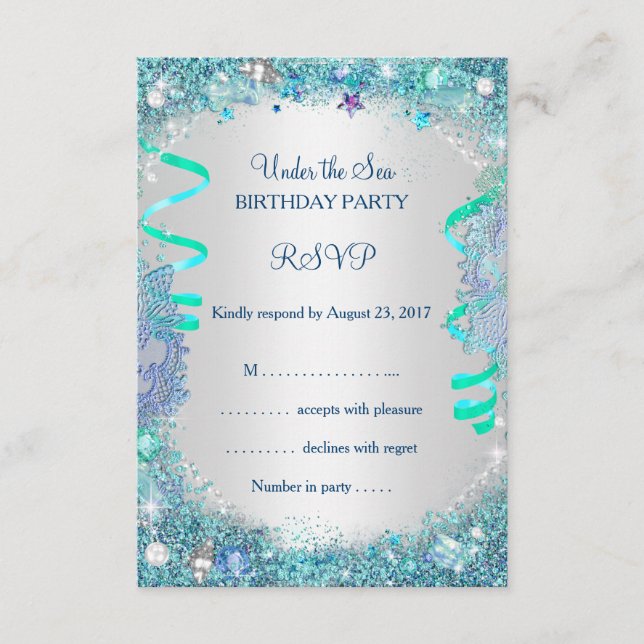 RSVP Blue sob a Festa de aniversário do mar (Frente)