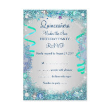 RSVP Blue Sob O Mar Quinceanera 15 Birthday