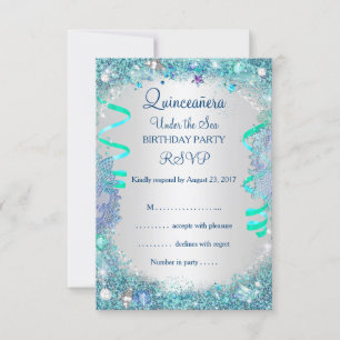 RSVP Blue Sob O Mar Quinceanera 15 Birthday