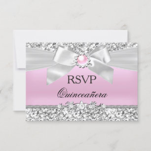 RSVP Blush Link Glitter Arco Pérola Quinceanera