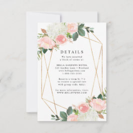 RSVP Blush Spring Floral | Cartão de Detalhes do Casame