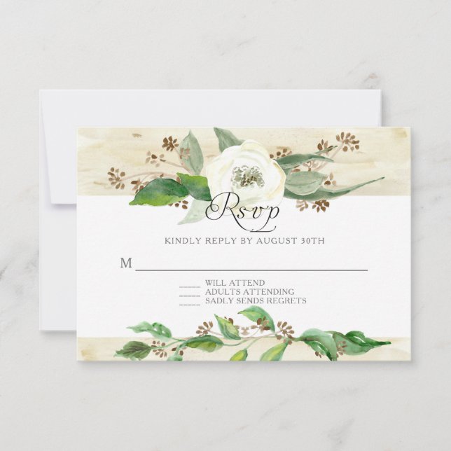 RSVP BOHO Rustic Wood RSVP Response Wild Rosa (Frente)