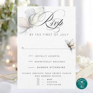 RSVP Borboleta Pastel de Tinta Abstrata Elegante
