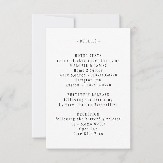 RSVP Borboletas ao redor do cartão de enclausuramento d (Frente)