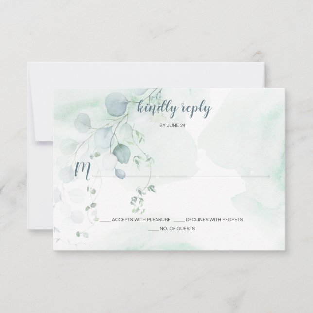 RSVP Botânico Eucalyptus Verde Dusty Blue & Sage (Frente)