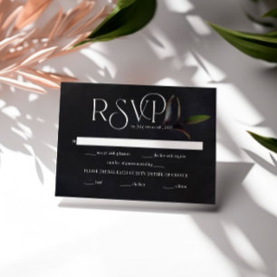 RSVP Botânico Preto Elegante com Vintage Flair