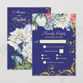 RSVP Botânico Púrpura Azul Cor-de-rosa Dourado