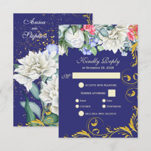 RSVP Botânico Púrpura Azul Cor-de-rosa Dourado