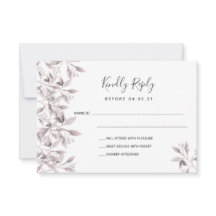 RSVP botânico rosa empoeirado de casamento