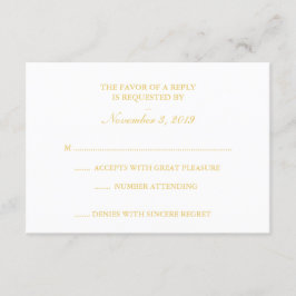 RSVP branco clássico e Dourado