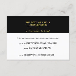 RSVP branco preto clássico e Dourado