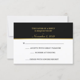 RSVP branco preto clássico e Dourado