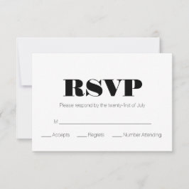 RSVP Branco Preto Moderno