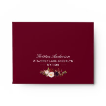 RSVP — Burgundy Marsala Wine Red Floral