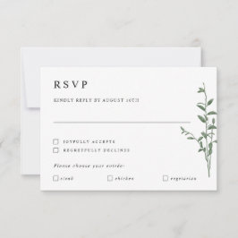 RSVP C de Casamento Botânico de Ramificação de Árv
