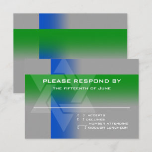 RSVP Card Blue e Green em qualquer cor