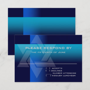 RSVP Card Blue e Turquoise em qualquer cor