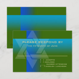 RSVP Card Blue e Turquoise em qualquer cor