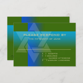 RSVP Card Blue e Turquoise em qualquer cor