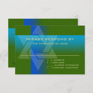 RSVP Card Blue e Turquoise em qualquer cor