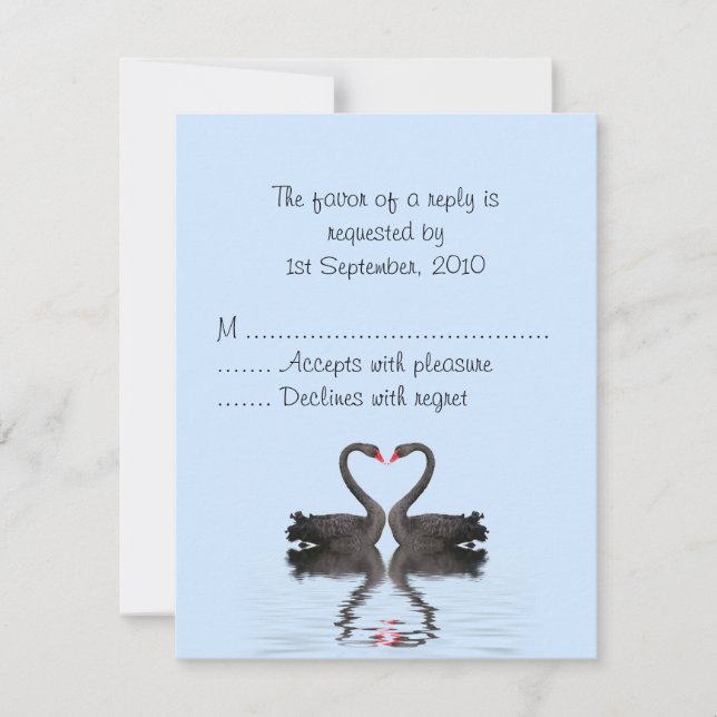 RSVP Card Romancing Swans Wedding Collection (Frente)