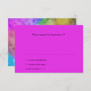 RSVP Card Watercolor Vibrant Colorful Star