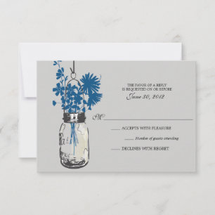 RSVP Card Wild Flowers & Mason Jar