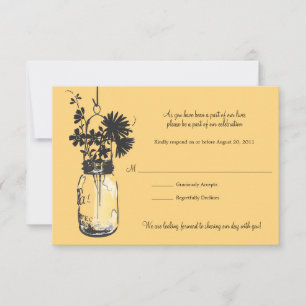 RSVP Card Wild Flowers & Mason Jar