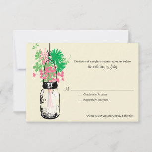 RSVP Card Wild Flowers & Mason Jar