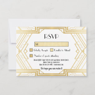 RSVP carda convites de casamento de Gatsby do