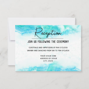 RSVP Cartão Azul de Recepção de Onda de Praia