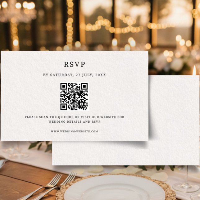 RSVP Cartão Clássico Elegante Minimalista Simples (Criador carregado)