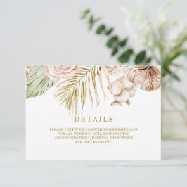 RSVP Cartão com detalhes florais secos tropicais Boho e