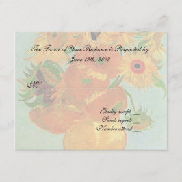 RSVP cartão de aceitação do casamento, van gogh girflow