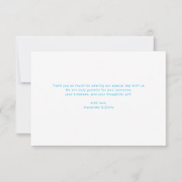 RSVP Cartão de Agradecimento de Casamento Floral Azul E