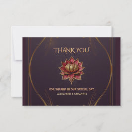 RSVP Cartão de Agradecimento de Casamento Plum Gothic D