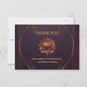 RSVP Cartão de Agradecimento de Casamento Plum Gothic D