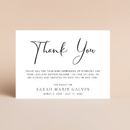 RSVP Cartão de Agradecimento de Funeral Memorial Elegan