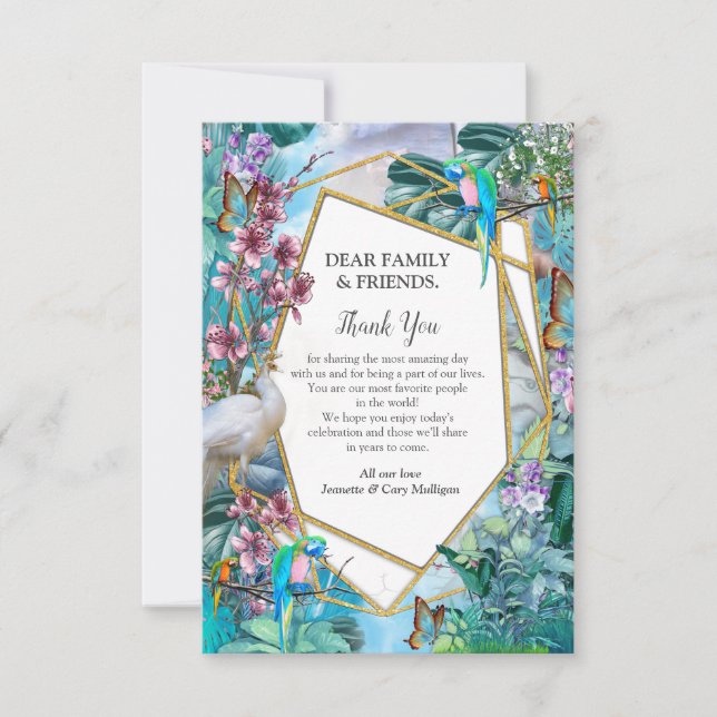 RSVP Cartão de Agradecimento Paisagem Surreal Tropical (Frente)