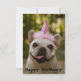 RSVP Cartão de Aniversário do Buldogue Francês