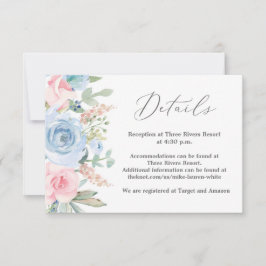 RSVP Cartão de casamento azul e azul
