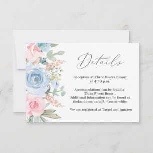 RSVP Cartão de casamento azul e azul