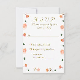 RSVP Cartão de Casamento Católico Terracotta Rosa