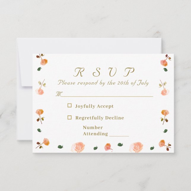 RSVP Cartão de Casamento Católico Terracotta Rosa (Frente)