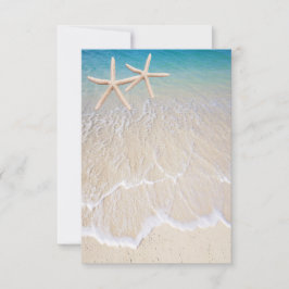 RSVP Cartão de casamento na praia com estrelas-do-mar e