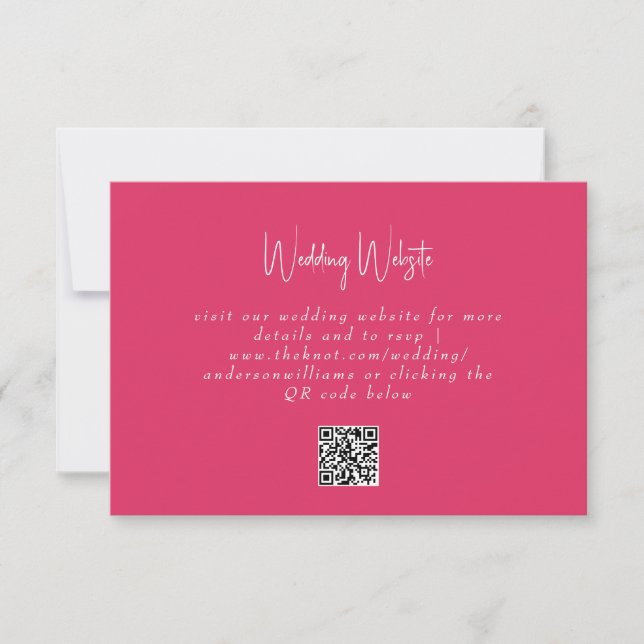 RSVP Cartão de Código QR de Site de Casamento Cereja Si (Frente)