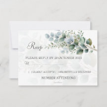 Cartão de Confirmação de Casamento com Aquarela de