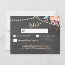 Cartão de Confirmação de Casamento Flor de Luzes C